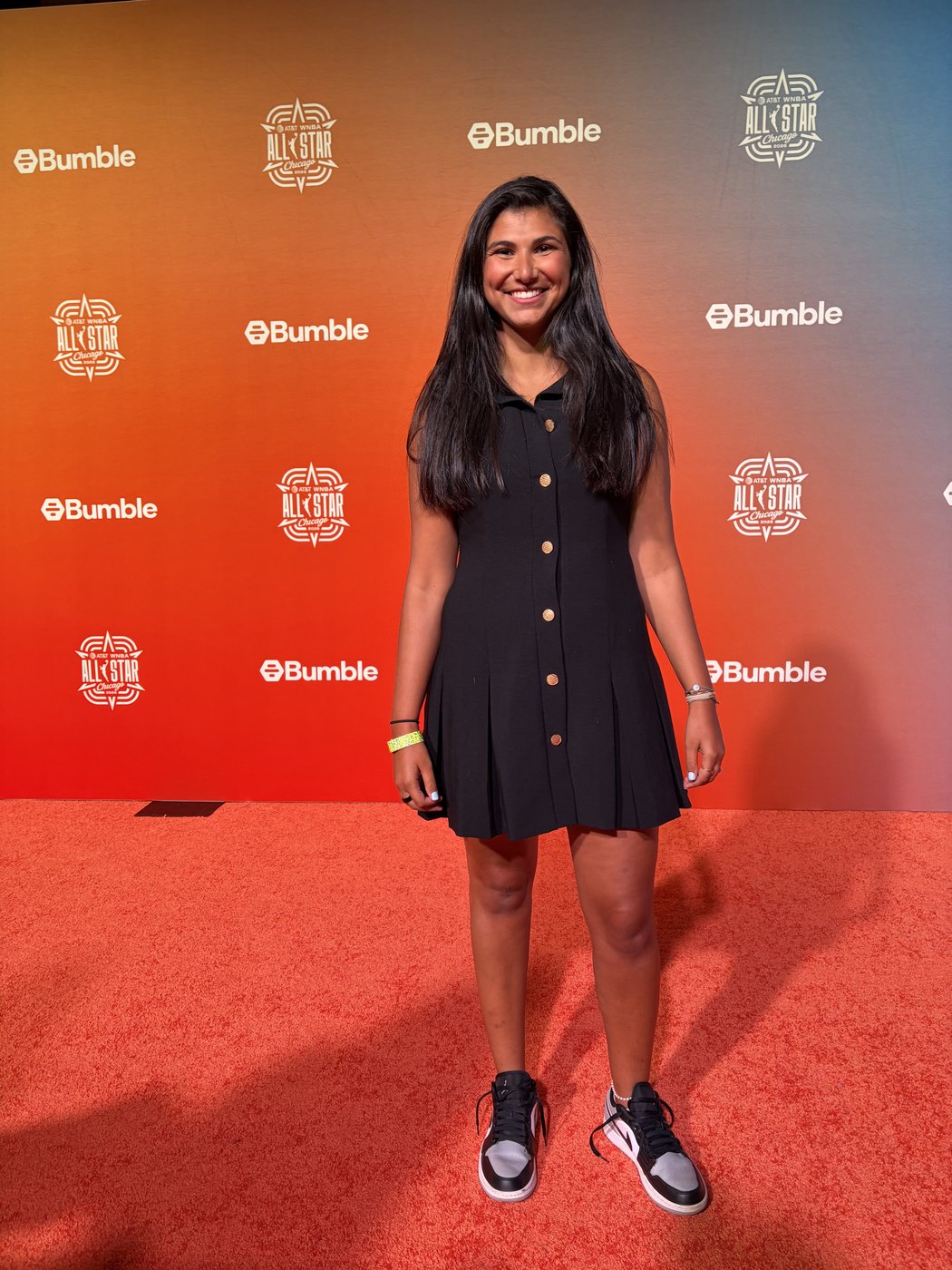 Reilly Biller Kinzel on the orange carpet at AT&T WNBA All-Star in Chicago